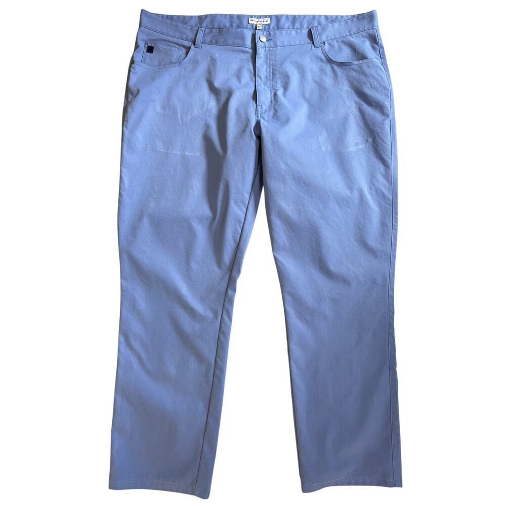 Peter Millar EB66 Chino Golf Pants Mens Blue Flat Front Straight Leg 42X32